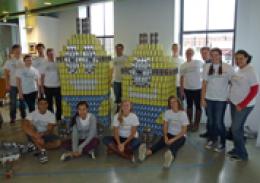NU Civil Engineering Students Participate in the 18th Annual CANstruction Competition