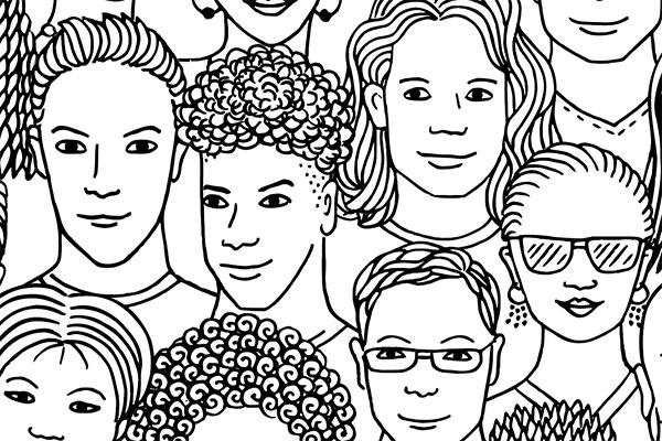 artwork illustration of diverse people