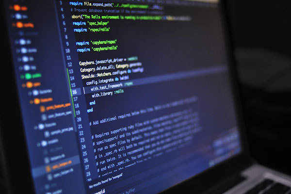 computer screen with code