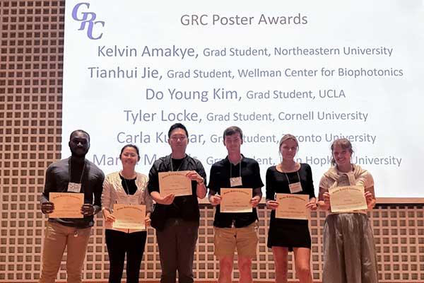 BioE PhD Student Wins Best Poster Presentation at Gordon Research Conference for Optics and Photonics