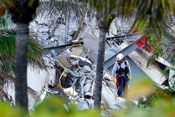 photo of collapsed building area