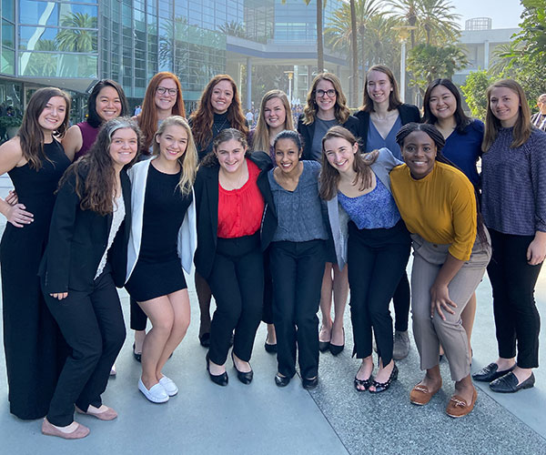 student group photo in florida where they accepted an award
