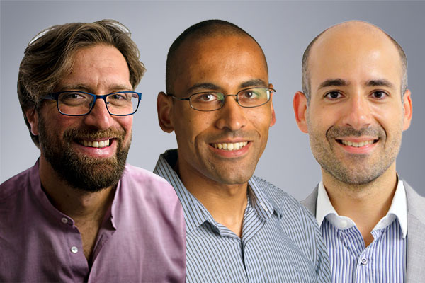 Portraits of Cassella, Onabajo, and Rinaldi